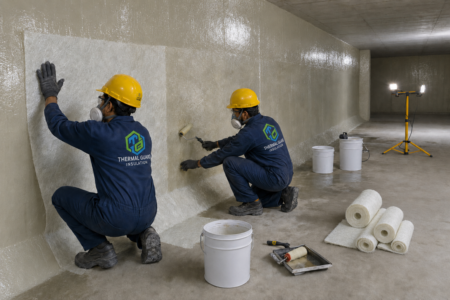 Fibreglass lamination – GRP water tank lining process
