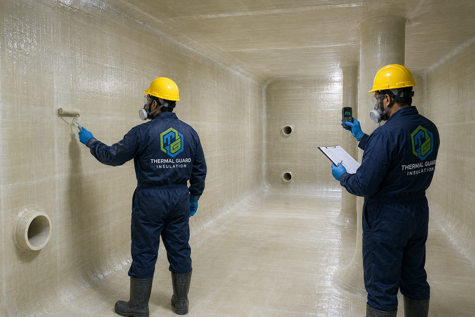 Additional GRP layers – water tank lining process